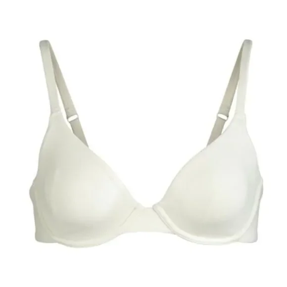 NWT SKIMS Cotton Jersey T Shirt Bra In Bone White - Picture 5 of 8
